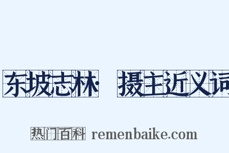 东坡志林·摄主近义词是什么意思的图片